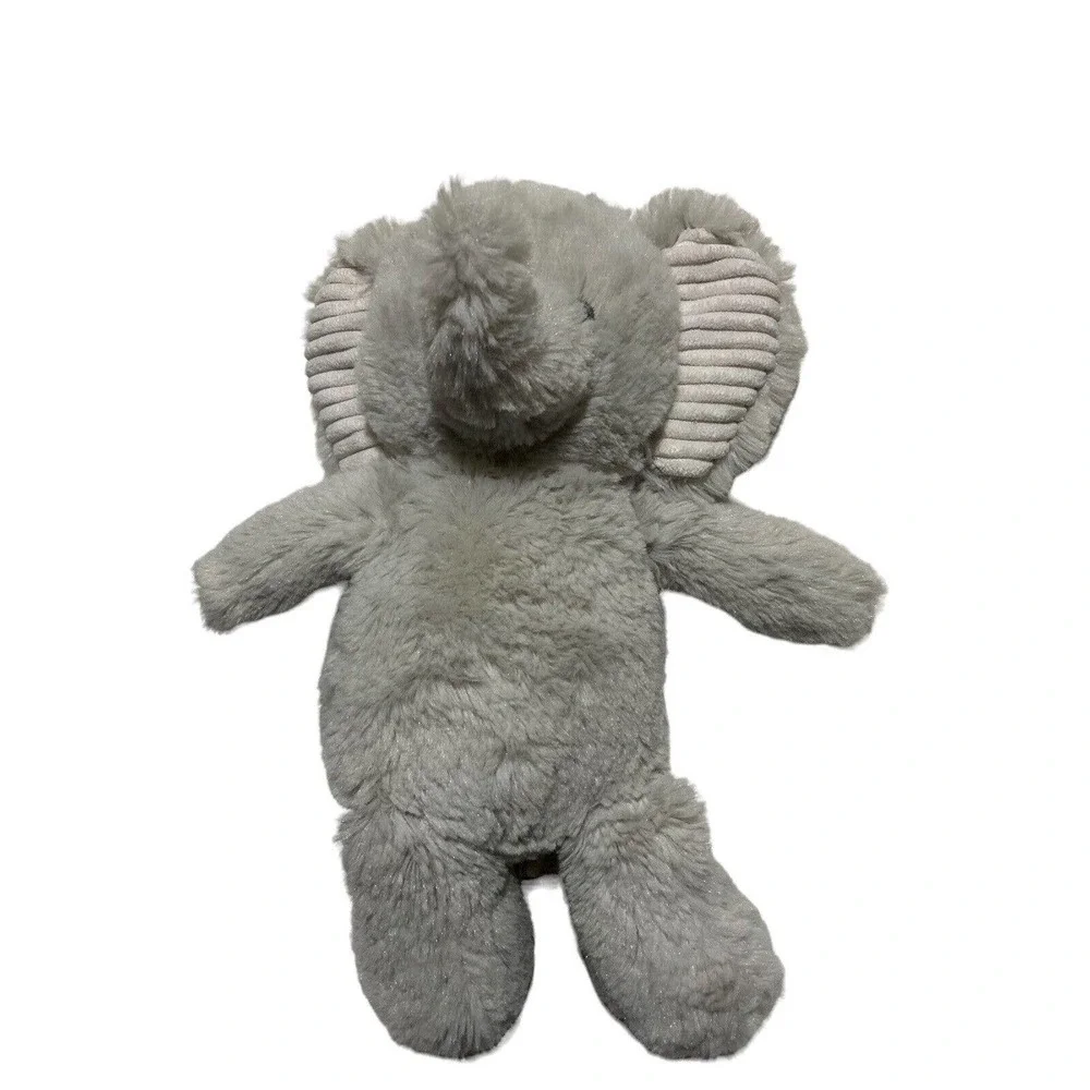 CARTER'S Soft Gray Elephant PLUSH RIBBED EARS Stuffed‎ Animal